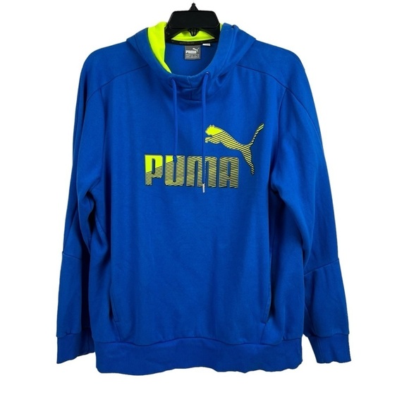 Puma Other - Puma Mens Hoodie Sweatshirt Blue Logo Kangaroo Pocket XL